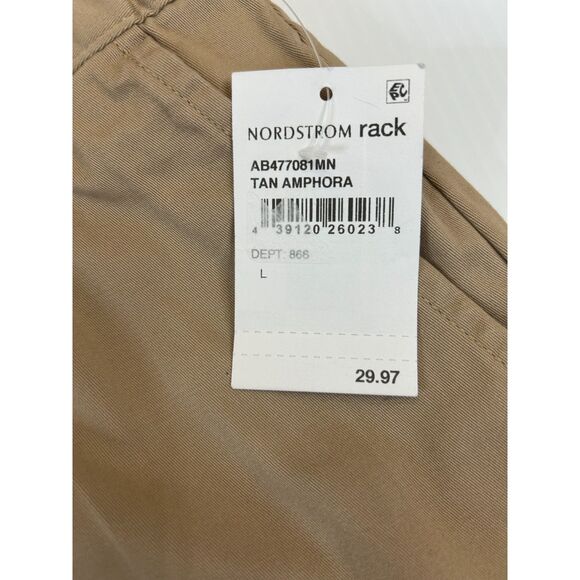 NWT ABOUND MENS ELASTIC WAIST DRAWSTRING CARGO SHORTS STRETCH TAN AMPHORA LARGE - Picture 4 of 5